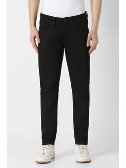 Peter England - Men Black Cotton Blend Regular Fit Jeans
