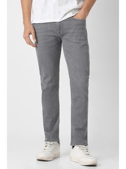 Peter England - Men Grey Cotton Blend Slim Fit Jeans