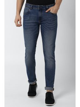 Peter England - Men Blue Cotton Blend Skinny Fit Jeans