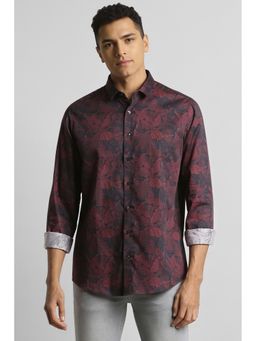 Simon Carter - Men Maroon Cotton Regular Fit Shirt