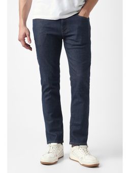 Van Heusen - Men Navy Blue Cotton Blend Slim Fit Jeans