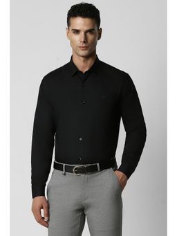 Van Heusen - Men Black Polyester Blend Regular Fit Shirt