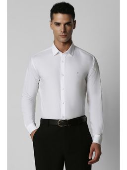 Van Heusen - Men White Rayon Blend Regular Fit Shirt
