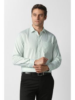 Van Heusen - Men Green Cotton Regular Fit Shirt