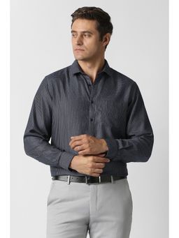 Van Heusen - Men Black Cotton Regular Fit Shirt