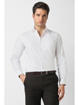 Van Heusen - Men White Cotton Regular Fit Shirt