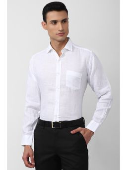 Van Heusen - Men White Linen Regular Fit Shirt