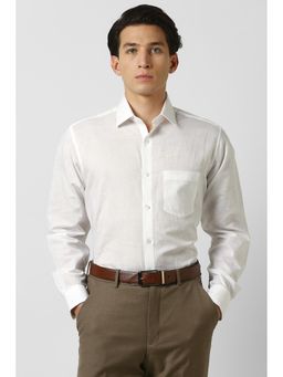 Van Heusen - Men White Cotton Blend Regular Fit Shirt