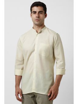 Van Heusen - Men Beige Cotton Blend Regular Fit Shirt