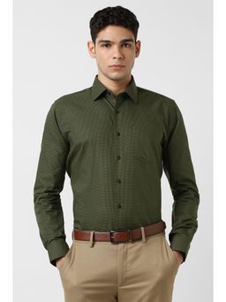 Van Heusen - Men Olive Cotton Regular Fit Shirt