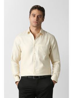 Van Heusen - Men Beige Cotton Regular Fit Shirt