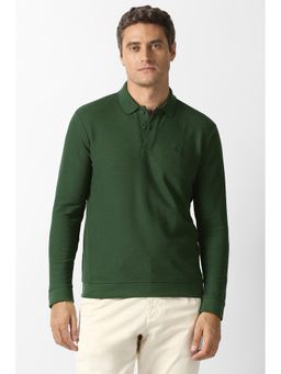 Van Heusen - Men Green Polyester Regular Fit Polo T-Shirt