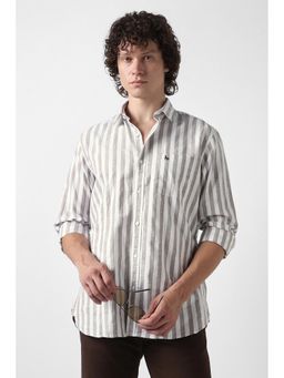 Van Heusen - Men White Cotton Blend Regular Fit Shirt