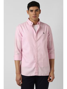 Van Heusen - Men Pink Cotton Regular Fit Shirt