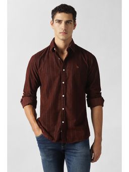 Van Heusen - Men Brown Cotton Regular Fit Shirt