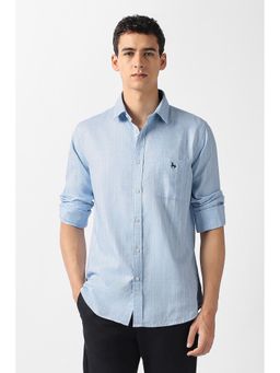 Van Heusen - Men Blue Cotton Regular Fit Shirt