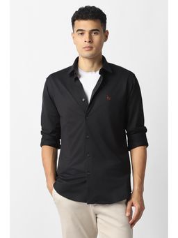 Van Heusen - Men Black Cotton Blend Regular Fit Shirt