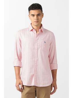 Van Heusen - Men Pink Cotton Regular Fit Shirt