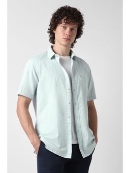 Van Heusen - Men Blue Cotton Regular Fit Shirt