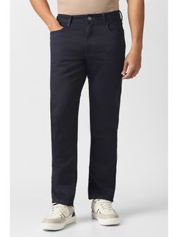 Van Heusen - Men Navy Blue Cotton Blend Regular Fit Jeans