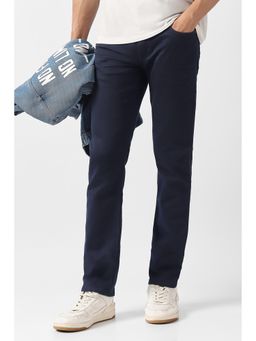 Van Heusen - Men Navy Blue Cotton Blend Slim Fit Jeans