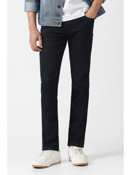 Van Heusen - Men Navy Blue Cotton Blend Slim Fit Jeans