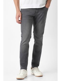 Van Heusen - Men Grey Cotton Blend Skinny Fit Jeans