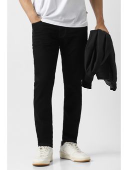 Van Heusen - Men Black Cotton Blend Skinny Fit Jeans