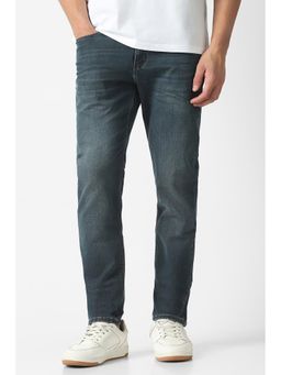 Van Heusen - Men Navy Blue Cotton Blend Skinny Fit Jeans
