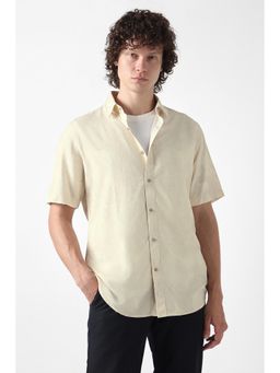 Van Heusen - Men Yellow Viscose Regular Fit Shirt