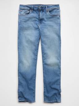 American Eagle - Men Blue Cotton Blend Straight Fit Jeans