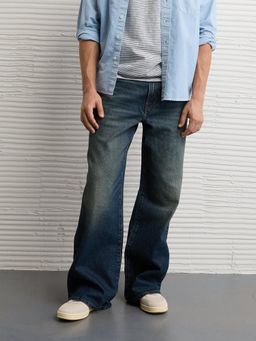 American Eagle - Men Blue Cotton Blend Wide Fit Jeans
