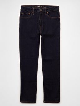 American Eagle - Men Navy Blue Cotton Blend Straight Fit Jeans