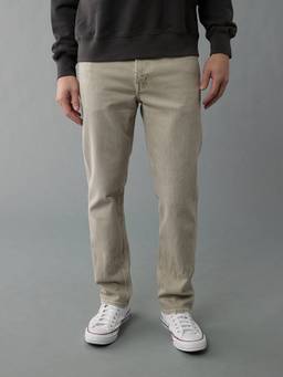 American Eagle - Men Beige Cotton Blend Slim Fit Jeans