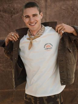 American Eagle - Men White Cotton Regular Fit T-shirt