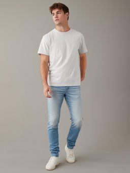 American Eagle - Men Blue Cotton Blend Skinny Fit Jeans