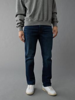 American Eagle - Men Navy Blue Cotton Blend Slim Fit Jeans