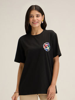 Twenty Dresses by Nykaa Fashion - Basics Black Graphic Printed Pride Tshirt