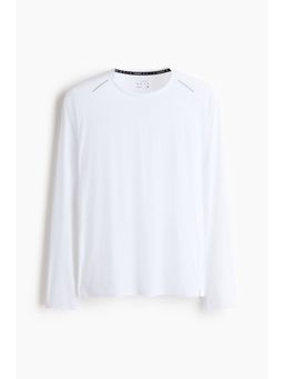 H&M - Men White Long-Sleeved Running Top With Drymove