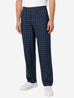 Bonjour - Navy Blue Checks Cotton Pyjama