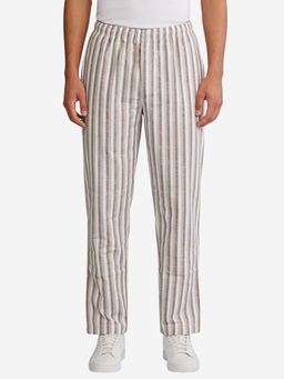 Bonjour - Beige Cotton Stripes Pyjama