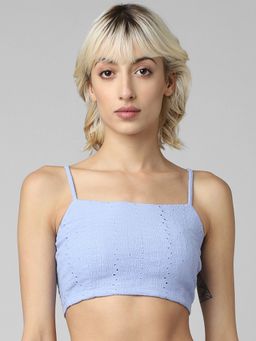 ONLY - Women Textured Blue Top
