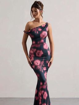 Outzidr - Black Twisted Straps Maxi Dress