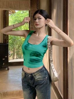 Outzidr - Green Tie And Dye Tank