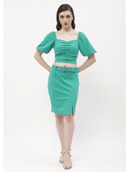 Madame - Cut-Out Top with Skirt Jade Green Co-Ord (Set of 2)