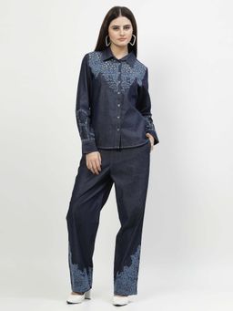 COSMIC TRIO - Embroidered Shirt Pant Co-ord Set