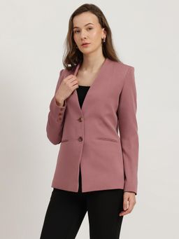 FableStreet - Double Breasted Blazer - Dusty Pink