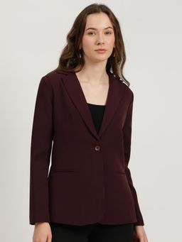 FableStreet - Single Breasted Blazer - Wine