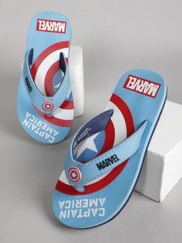 Kidsville - Boys Blue Official Marvel Comics Captain America Printed Flipflops