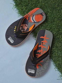 Kidsville - Boys Black Official Naruto Anime Printed Flipflops